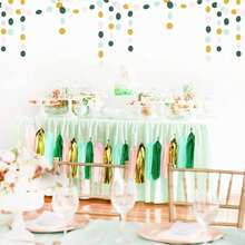 Sage-Green Pink-Gold Party-Decorations Tassel Garland - 20pcs Bachelorette Engagement Baby Bridal Shower Tassels Streamers Rustic Wedding Jungle Birthday Party Spring Decor -236620 - 鼠尾草綠粉紅色金色 - 查看 3