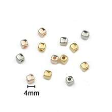 200 颗 CCB 方形珠混色 4 毫米方形圆珠、隔珠适用于手工 DIY 珠宝制作手链项链、工艺用品 - 多色-4mm - 查看 2