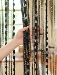 1pc Fashionable Beaded String Curtain/Door Curtain - Black - View 1