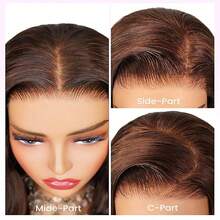 ownvmor Chocolate Brown Bob Wig Human Hair 180% Density 13x4 HD Transparent Lace Front Body Wave Wigs Human Hair Pre Plucked Short Bob Glueless Wigs Human Hair For Women 10 Inch - 咖啡棕 - 查看 9