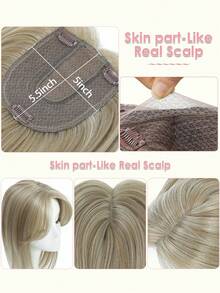 14Inch 18Inch Hair Topper Golden Blonde Hair Toppers For Women Toppers Hair Pieces For Women Hairpieces For Thinning Hair Synthetic Hair Toppers For Women Daily Wear