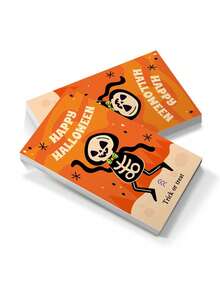 Cute & Festive Halloween Mini Card Set – 50-Piece With Ghost House & Pumpkin Themed Patterns, Ideal For Kids, Families & Party Hosts, Perfect For Halloween Party Favors, Trick-Or-Treat Notes, Party Supplies & Home Decor