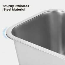 Shoze 10 Litre Washing Up Bowl Stainless Steel Large Square Kitchen Container Versatile Sink Washing Basin Mixing Bowl - M - View 2