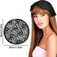 1 kurzer weißer Schleier Hijab Spitze Hut mit Rosenbestickung, einfarbig rund, Kopftuch für Kirchenveranstaltungen, geeignet für Hochzeitsanlässe