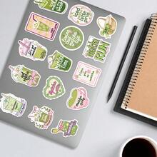 50PCS Matcha Girl Stickers Vinyl Stickers Scrapbook, Journaling, Laptop, Bumper, Skateboard, Water Bottles, Computer, Phone, Cartoon, Hard Hat, Car Stickers And Decals - Multicolor - View 10