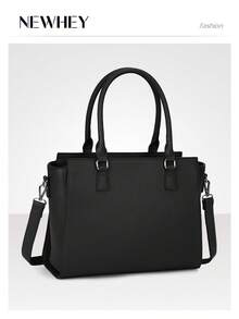 NEWHEY 女士工作手提包，顶部拉链皮革单肩包，手提包，经典钱包，适合办公室、商务、旅行 - 彩色 - 查看 11