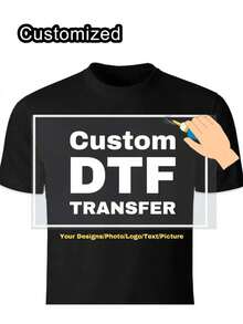 1件 DIY 熱轉印貼紙，客製化熨燙補丁，可水洗標誌 Logo，衣物 T 恤枕套配件，家庭用，DTF 轉印，父親節禮物，個性化街頭風 - 多色 - 查看 6