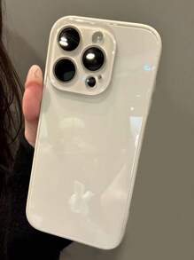 奢华水晶玻璃 16 Pro Max/15/14 Pro/11/12/13/14 Pro Max 手机壳，磁性防震保护套，适合情侣，设计 - 白色 - 查看 5