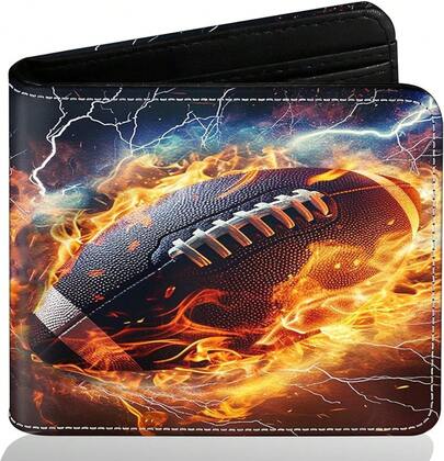 ZHIMEBYE Boys Wallet For Kids, Cool Kids Wallet For Boys Ages 8-10 9-12 11-15, Funny Balls Leather Bifold Rfid Blocking, Coin Pocket Id Window For Teen Men Youth Guys Birthday Christmas Gifts