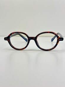 [Betsy] Unisex Round Glasses  Light TR-90 Lightweight Comfortable Retro Style Two-Tone- Light - Tartaruga Avermelhado - Xem 4