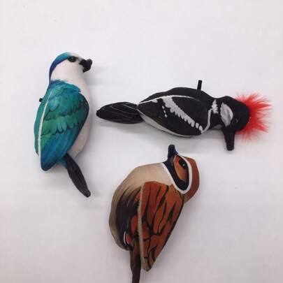 Jouet pour chat avec sons d'oiseaux, résistant aux morsures et durable, auto-divertissement et soulagement de l'ennui, jouet teaser d'oiseau couineur BB, jouet à mâcher puzzle pour animaux de compagnie