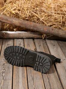 2025 新款女士时尚黑色绒面系带靴，高品质独特，经典黑色百搭，可调节鞋带和鞋底，圆头低跟雪地靴，冬季户外休闲踝靴 - 黑色 - 查看 8