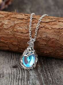 Water Drop Charm Necklace Women's Fashion Necklace - Silver - View 3