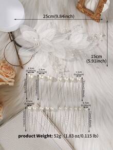 Linda tiara de noiva com detalhes decorativos. Acessórios para o Dia dos Namorados. - Bege - Ver 10