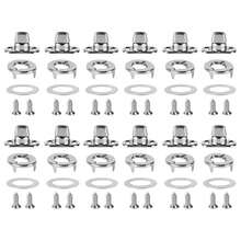 EstiloCommon Sense - Sujetadores De Grado Marino Chapados En NíQuel, Ojales Y Pernos De BotóN Giratorio Para Barcos, Caravanas Y Caravanas, 12 Juegos Con 24 TornillosVersióN Mejorada