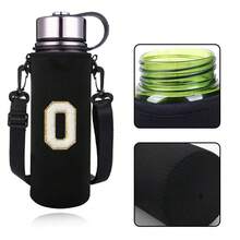 1pc 550-1500ML Sports Water Bottle Case Insulated Bag Crossbody Cup Protector Sleeve With Strap Adjustable Carrier For Mug Bottle Holder Water Bottle Holder Pouch With Letters A-Z