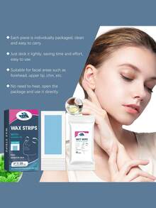 1盒含20张面部脱毛蜡纸*10片清洁湿巾，面部脱毛，无痛脱毛，面部脱毛蜡纸温和去除根部细毛，防水不残留，温和清洁不留斑，日常便携，适合多种需求，居家旅行皆宜