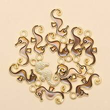 10/20/30pcs Fashion DIY Jewelry Accessories, Enamel Seahorse Pendant, Can Be Used For Earrings, Bracelets, Keychains