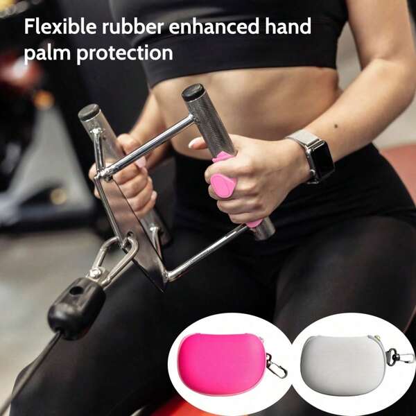 [Pack Of 2] Non-Slip Rubber Fingerless Fitness Gloves, Suitable For Women And Men's Weightlifting Handles, Rubber Gym Barbell Handles, Rubber Gym Weightlifting Non-Slip Fitness Grips