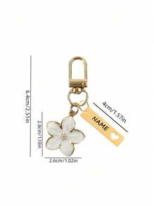 1 pieza Llavero personalizado de flor de cerezo de metal con lazo, diseño ligero y elegante de flor de cerezo con etiqueta accesorio, adecuado para bolso, llaves de coche, regalos de pareja y vacaciones, regalos personalizados