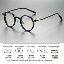 Retro Leopard Metal Round Frame Glasses - Ultra-Light Blue Light Blocking, Unisex Durable PC Lenses, Full Frame Design, Suitable For Men And Women Casual And Formal Wear, Everyday Glasses, Vintage Style Glasses, Lightweight Glasses - Clear - View 2