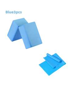 3pcs Set Includes 2pcs Yoga Blocks + Resistance Band, High Density EVA Yoga Mat, TPE Resistance Band. Suitable For Beginner Yoga, Stretching, Pilates