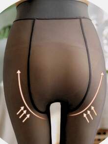 Women Thermal Lined Tights, For Winter - Black - View 5