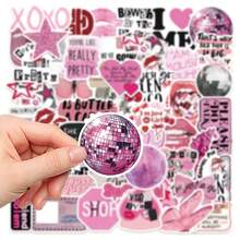 50张粉色Y2K风格贴纸，Y2K美学贴纸，Y2K礼物，复古贴纸，90年代贴纸，防水乙烯基贴纸，可用于信封、水瓶、电脑、笔记本电脑、手机、行李箱、笔记本、冰箱等。