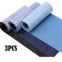 1/2/3pcs 3 Color Options Available: Jean Iron-On Patches, 3 X 20 Inch Repair Patches, Easily Cuttable Into Any Desired Shape, Clothing, Self-Adhesive Iron-On Patches, DIY Hole Patch (Dark Blue, Light Blue, Black) - View 9