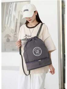 MOCHILA DEPORTIVA UNISEX, BOLSA DE VIAJE IMPERMEBLE MULTIFUNCIONAL - Gris Claro - Ver 4
