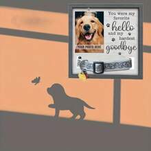 1pc Wooden Pet Memorial Photo Frame, Can Hold Collar, Pet Memorial Display Stand, Wooden Pet Photo Frame, Creative Pet Memorial Plaque (Collar Not Included)