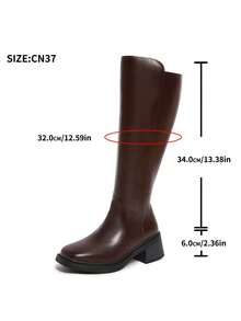 Botas altas de piel sintética de tacón medio, nuevas para otoño/invierno 2025, con estilo simplista de motocicleta, versátiles botas de caña alta para mujeres