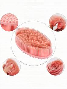 1pc Silicone Body Scrub, Exfoliating Body Scrub, Suitable For Shower, Rich Lather, Long-Lasting And Durable, Soft Body Scrub, Suitable For Shower And Bath Skincare Routine. - Multicolor - View 6