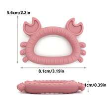 1pc Silicone Baby Teether, Crab & Rabbit Shaped Teething Toy, Thanksgiving, Halloween, Christmas Gift - Crab - View 2