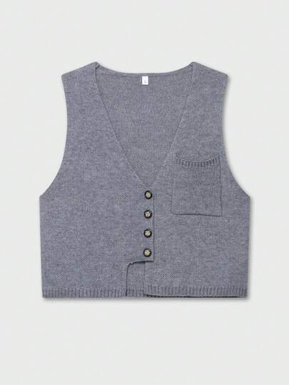 Chaleco de punto asimétrico de diseño de nicho de moda casual para mujer YROOE