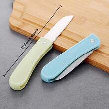 Folding Fruit Peeler Knife - Portable Stainless Steel Vegetable Peeler For Kitchen, Pocket Fruit Cutter (Peels & Slices) - Multicolor - View 4