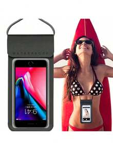 Waterproof Phone Pouch With Detachable Strap, Universal Touchscreen Protector For Swimming, Diving, Beach, Suitable For Sports, Travel, Beach, Pool, Outdoor Activities, Unisex - Beige - View 16