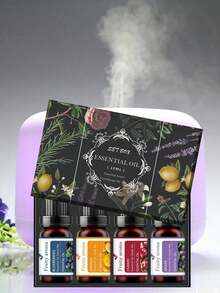 Set de 4 piezas de perfume de aromaterapia con aceites esenciales concentrados de 4 tipos diferentes para humidificador, difusor, velas y decoración del hogar, regalo de Navidad y Año Nuevo - Varias fragancias - Ver 12