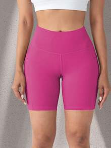 3 Pack Women's High Waisted Yoga Biker Shorts Buttery Soft Stretchy Workout Shorts, Gym Activewear Set, Hot Pink/Navy/Black, Plus Size XL-5XL - 彩色 - 查看 4