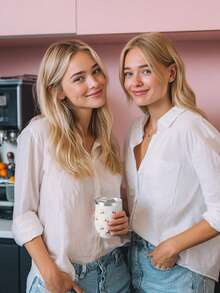 1 chiếc cốc hình trứng cách nhiệt chân không hai lớp bằng thép không gỉ dung tích 340ml/12oz, thích hợp sử dụng tại nhà, văn phòng, du lịch ngoài trời, thể thao, hoặc làm quà tặng. - Anh đào trắng - Xem 9