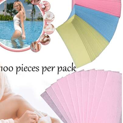 100片/80片/50片男女通用脱毛蜡纸，脱毛配件，需配合脱毛蜡使用！（不含蜡）脱毛蜡纸配件，一次性专业沙龙脱毛蜡纸，理发店、美容院、旅行必备脱毛产品及配件/一次性无纺布脱毛蜡纸，脱毛配件 脱毛蜡纸