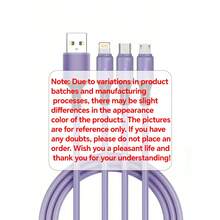 3-In-1 Usb-C Charging Cable (Apple MFi Certification), USB-C Android Compatible With Iphone 14/13/12/11/S24/S23/S22/S21, Universal Efficient Charging Adapter-Data Transmission Is Not Supported - Purple - View 8