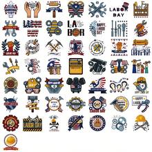 50 张美国劳动节贴纸乙烯基贴纸剪贴簿、日记本、笔记本电脑、保险杠、滑板、水瓶、电脑、手机、卡通、安全帽、汽车贴纸和贴花 - 彩色 - 查看 3