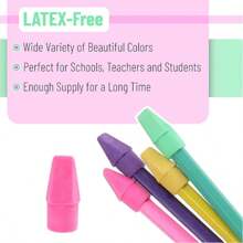 铅笔橡皮擦，50 片装，150 片装，铅笔头橡皮擦，橡皮擦帽，笔帽，顶部橡皮擦。橡皮擦 - 彩色 - 查看 4