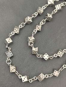 Bistrat Lucky Dice Pantaloni Lanț Retro Talie Moda Asociere Bărbați și Femei Îmbrăcăminte Versatil Accesorii de Lux Y2K Hip Hop Bijuterii - Argint - Vizualizare 7