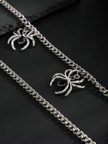 1 pieza Cadena de pantalón con colgante de araña minimalista de estilo punk, joyería de encanto de hip hop para hombres para decoración de pantalones, regalo de Halloween