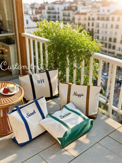 Custom Boat Tote Bag ,Personalized Gift,Embroidered Text Tote Bag,Canvas Tote Bag,Gift For Her,Bridesmaid Gift Bag,Best Friend Gift,Custom Embroidered Storage Bags, Tote Bags, Travel Bags,Back To School,Travel Essentials,Travel Accessories,Cruise Essentials,School Essentials,School Supplies,Makeup Bag,Customized Storage Bags,Street Casual Chic,Bags & Luggage,2025 Halloween Accessories,Large Capacity,New Year Glamour