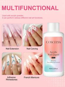 Kit de uñas acrílicas COSCELIA de 8 g, blanco, transparente y rosa, 24 colores, polvo acrílico y líquido, purpurina, pinceles para decoración de uñas, regalo para principiantes. - Polvo de estrellas brillante - Ver 7