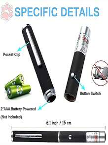 1pc Multi-Color Laser Pointer Pen, Versatile Laser Pointer, Cat Dog Pet Toy, LED Night Light With Steel Clip, Suitable For Pet Indoor Training, Chasing Toys, Presentation Pointer, File Demonstration