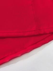 女士牛奶丝荷叶袖连衣裙，圣诞镂空腰身紧身连衣裙，娃娃裙，性感内衣，性感睡衣 - 紅色 - 查看 11